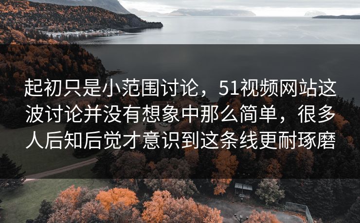 起初只是小范围讨论，51视频网站这波讨论并没有想象中那么简单，很多人后知后觉才意识到这条线更耐琢磨