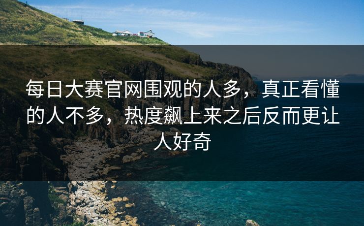 每日大赛官网围观的人多，真正看懂的人不多，热度飙上来之后反而更让人好奇